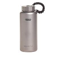 Vargo Titanium PARA-Bottle | Ultralight Titanium Water Bottle with 7 Feet of Replaceable 550 Paracord | 1 Liter (34 oz.) | Model T-452