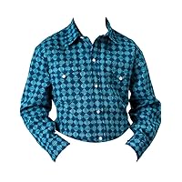 ROPER Western Shirt Boys L/S Scribble Snap Blue 03-030-0064-0315 BU