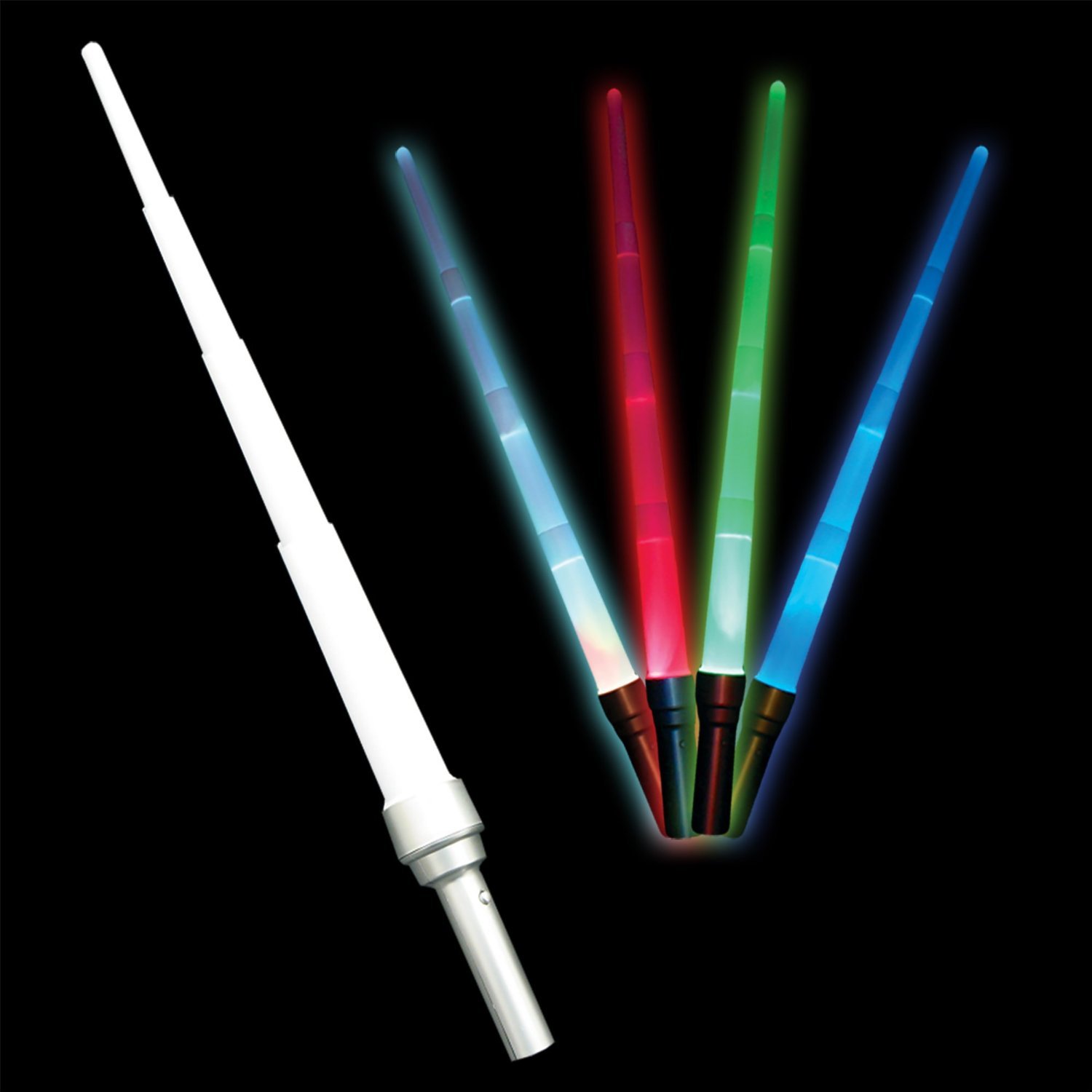 LED Assorted Colors Glow in the Dark Light Up Kids Light Sabers (12 Pack) Bulk