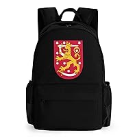 Finland National Emblem 17 Inch Laptop Backpack Large Capacity Daypack Travel Shoulder Bag for Men&Women