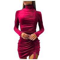 Dress Jackets for Women,Women's DressesPlain Tunic Cocktail PartySolid Color Dress Long Formal Dresses for Full