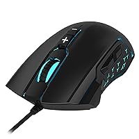Gaming Mouse Wired RGB PC Gaming Mice,Up to 7200 DPI, 8 Programmable Buttons,6 Color Backlight, Ergonomic Optical Computer Wired Mouse with Fire Button for Desktop PC Laptop Gamer & Work