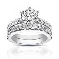 2.25 ct Ladies Round Cut Diamond Engagement Ring Set in Platinum