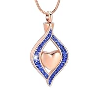 Cremation Jewelry Urn Necklace for Ashes The Eye of My Heart Shiny Crystal Keepsake Pendant for Women Girl Memorial Urn Pendant Ashes Holder