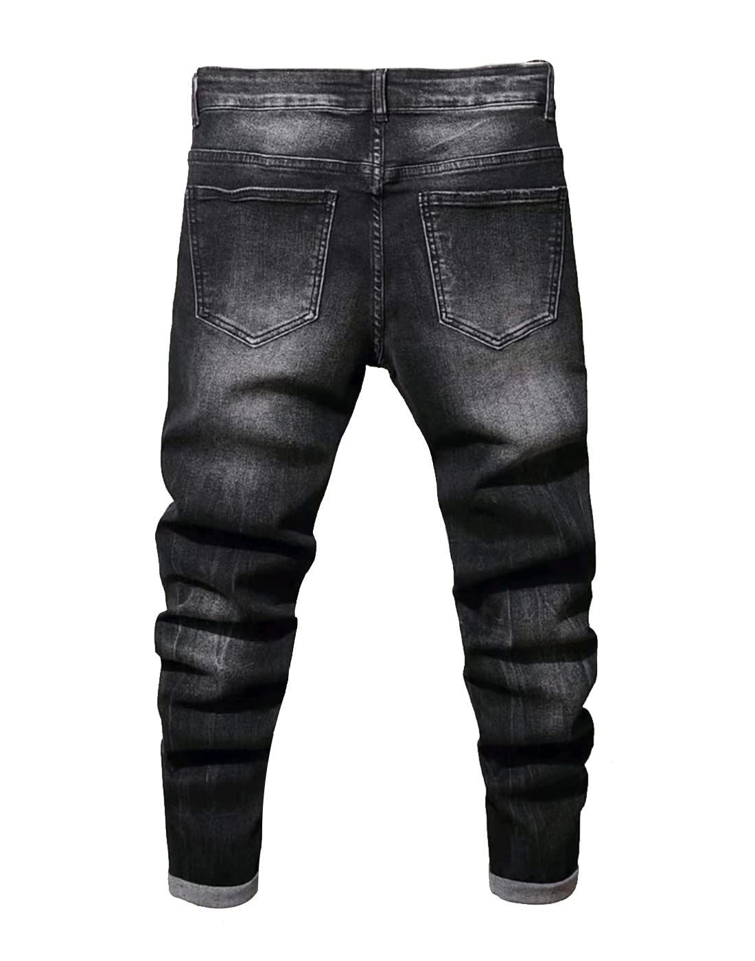 Boy's Skinny Fit Ripped Destroyed Distressed Stretch Slim Jeans Pants