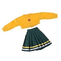 Qiangcui 1/6 Fashion Dolls Top and Skirt Clothes for Azone Licca Doll Yellow+Green Product Statistics Code -2114