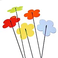 SunCatcher Garden Decor Vibrant Blossom Set of 5 Large Glowing Garden Stakes 75cm, 19.5 inch high Indoor Outdoor Yard Lovely Gardeners Gift, Colour:Mixed Colours