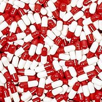 Size 4 Empty Capsules - 5000 Count Colored Empty Gelatin Capsules - Empty Pill Capsules for DIY Supplement Capsule Filling - Fillable Color Gel Caps Pills (Red/White)