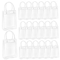 bbJJbbY Clear Bags for Favors 20PCS 5.7x6.7x2.8in Clear Gift Bags with Handles for 18kg Load Reusable Clear PVC Bag for Wedding Baby Shower Birthday Christmas Home Supplies