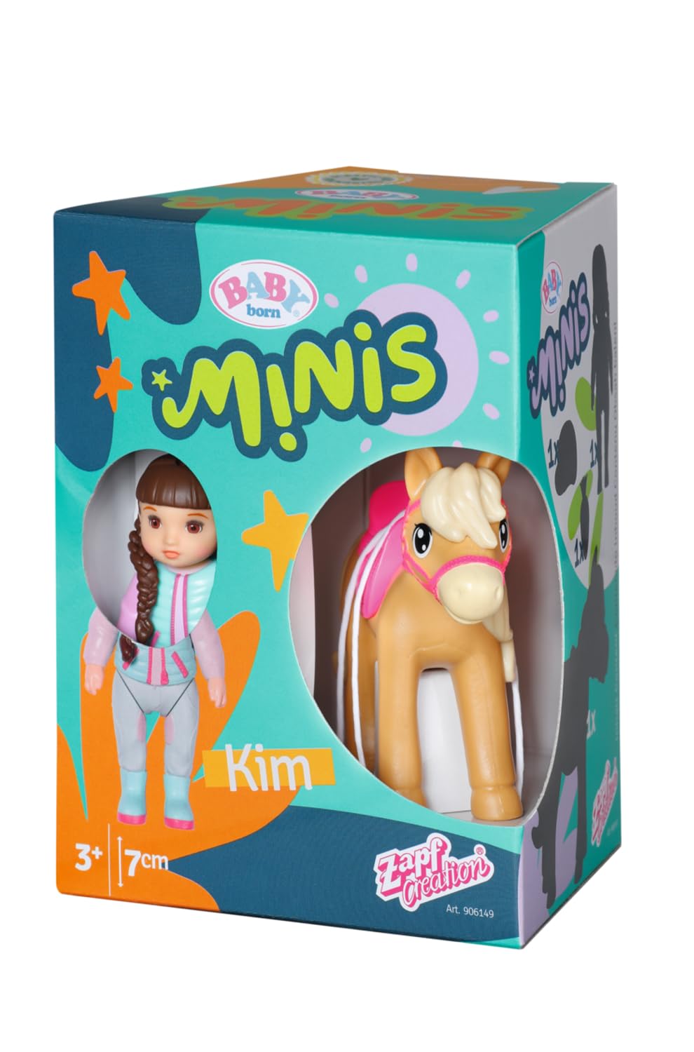 BABY born Minis Playset Horse Club Set with Kim 906149 - 7cm Doll with Exclusive Accessories and Moveable Body for Realistic Play - Suitable for Kids From 3+ Years