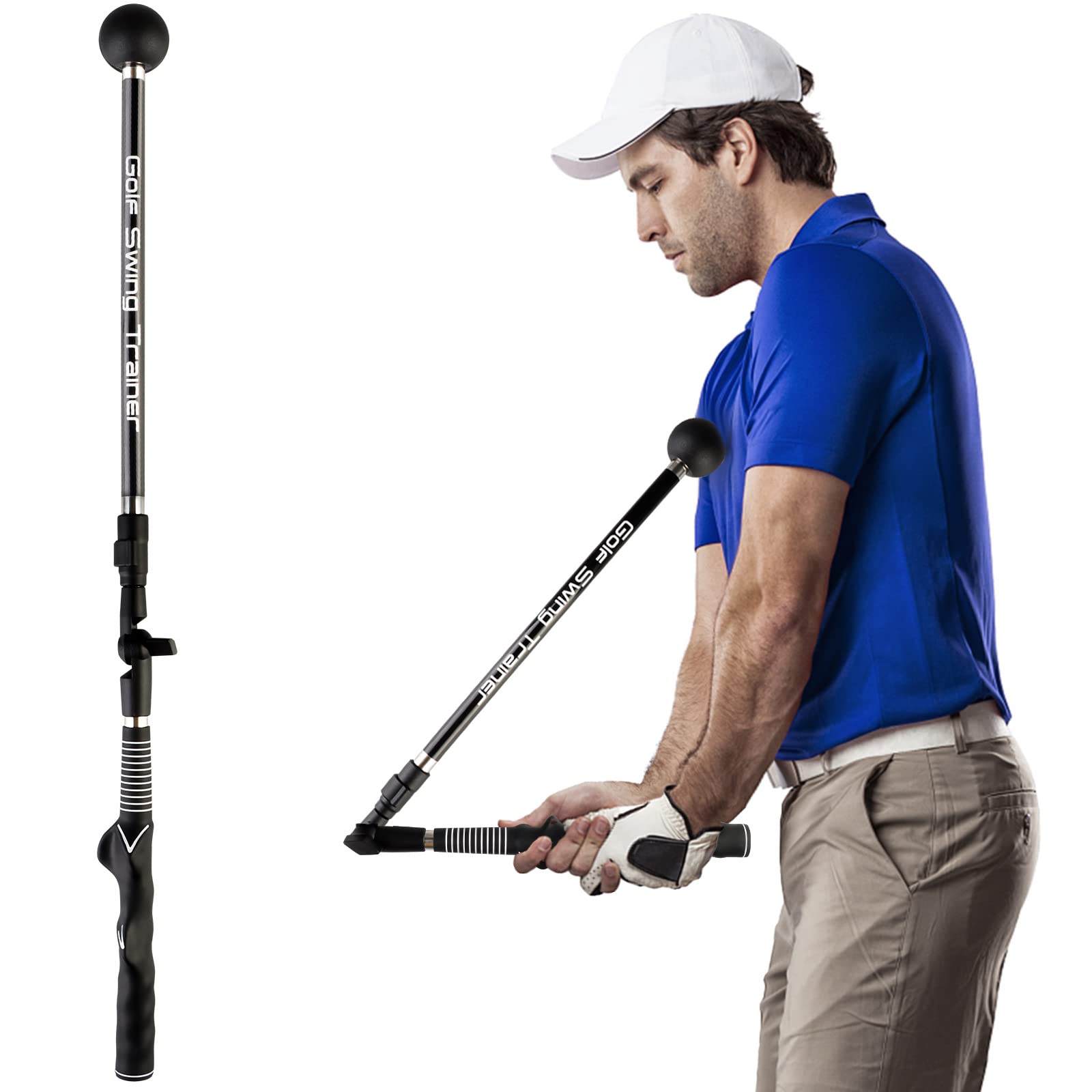 TAOTOP Golf Swing Trainer, Portable Golf Training Aid, Adjustable Lightweight, Durable Golf Trainer with Ergonomic Grip for Beginners