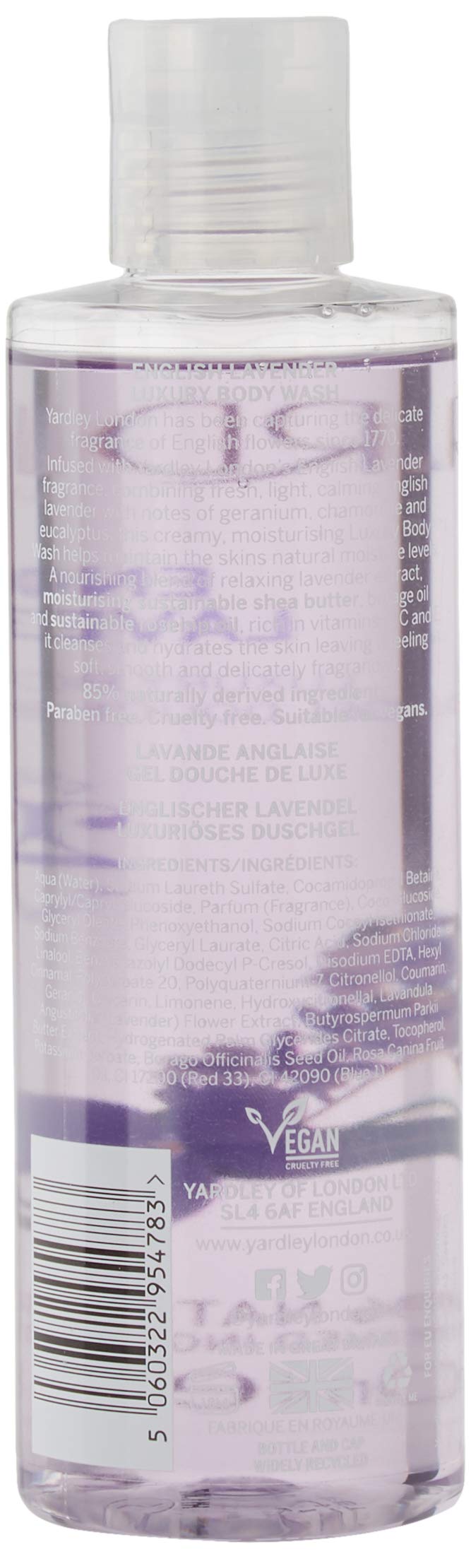 Yardley Of London Yardley English Lavender Luxury Body Wash 8.4 Oz/ 250 Ml for Women By Yardley Of London, 12 Fl Oz