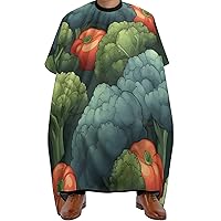 Broccoli and Tomatoes Vegetable Barber Cape for Adults Professional Salon Hair Cutting Cape Hairdresser Apron
