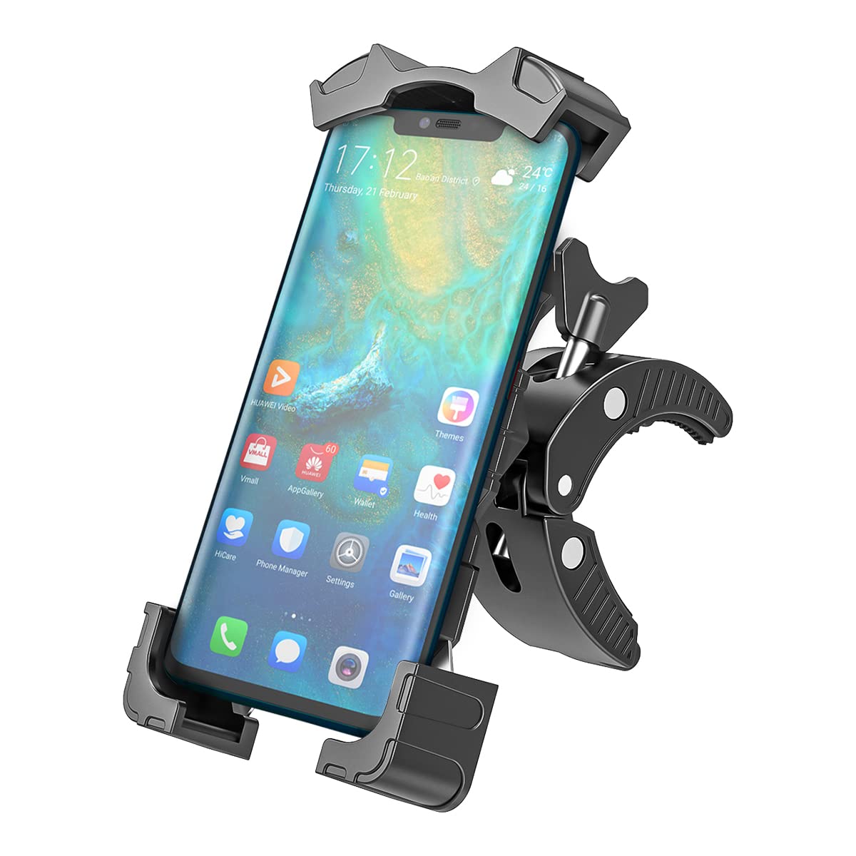 Bike Phone Holder Mount, Bicycle and Motorcycle Handlebars Friendly, 360° Rotation Easy Install and Quick Release Cellphone Holder, Universal for iphone Pro/Max/XS, Samsung Galaxy S21, Note20