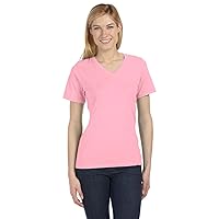 Bella Ladies Missy Super Soft V-Neck T-Shirt, Pink, XX-Large