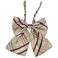 Adjustable Pre-Tied Bow Tie Uniform Tie Novelty Bowknot Necktie Plaid Bowtie for Women Girls School Uniform Cosplay
