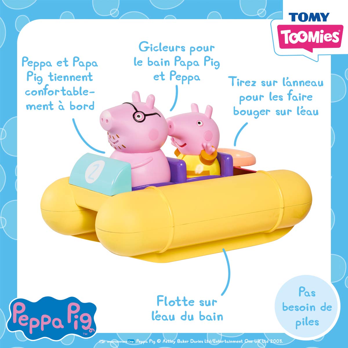 Toomies Tomy Peppa Pig Pull and Go Pedalo, Baby Bath Toys, Kids Bath Toys for Water Play, Fun Bath Accessories for Babies & Toddlers, Suitable for 18 Months, 2, 3 & 4 Year Olds