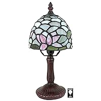 Design Toscano Lotus of Monet's Garden Petite Tiffany-Style Table Lamp, 12 Inch, full color
