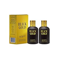 La French Black Gold Perfume Combo for Men | 100ml + 100ml Eau De Parfum | Long Lasting Luxury Fragrance Set | Premium Scent | Perfume Gift Set (Pack of 2)