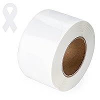 White Ribbon Awareness Stickers - Perfect for Events, Support Groups, Fundraisers and More! (1 Roll -250 Stickers)
