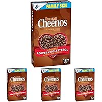 Chocolate Cheerios Heart Healthy Cereal, Gluten Free Cereal With Whole Grain Oats, 19.2 OZ Family Size (Pack of 4)