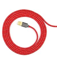 Paracord Mouse Cable for Gaming Mice - for HyperX PulseFire Haste - (Red RP04)
