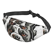 Fanny Pack For Men Women Casual Belt Bag Waterproof Waist Bag American Bulldog Head Running Waist Pack For Travel Sports