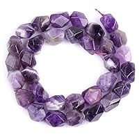 GEM-Inside Natural Facete 9x11mm Cube Light Amethyst Gemstone Loose Beads Handmade Energy Stone Beads for Jewelry Making Jewelry Beading Supplies for Women