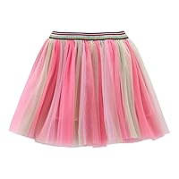 iiniim Kids Toddler Girls Rainbow Tulle Tutu Ballet Skirt Elastic Waistband Puffy Mini Skirts