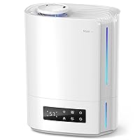 BREEZOME 6L Humidifiers for Bedroom Large Room & Essential Oil Diffuser, Ultrasonic Top Fill Cool Mist Humidifiers for Baby, Plants, Nursery Last up to 60 Hours, Smart Humidistat Control, Quiet, White