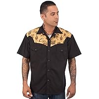 STEADY CLOTHING Tattoo Flash Western Button Up Shirt Black