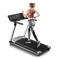 RHYTHM FUN Folding Desk Treadmill 4.0HP Electric Motorized Treadmill Super Shock-Absorbing Slim Quiet Foldable Treadmill with Large Display/Workout APP for Home Office Gym