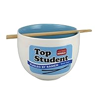 Enesco Our Name is Mud Top Student Ramen Noodle Bowl and Chopsticks, 4.25 Inch, Multicolor