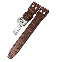 Genuine Leather Rivet Watchband 20mm 21mm 22mm For IWC Big Pilot#39;s Watch TOP GUN SPITFIRE Le Petit Prince Calfskin Strap