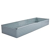 12x4x1.5ft Galvanized Raised Garden Bed,Outdoor Planter Box Metal Patio Kit Planting Bed for Vegetables Flowers Herb,Grey