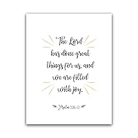 The Lord Has Done Great Things For Us, Psalms 126:3 Bible Verse Wall Art, Scripture Poster Decor, Christian Quote Gift, Religious Print Sign, Scandinavian Calligraphy Artwork 8.5x11