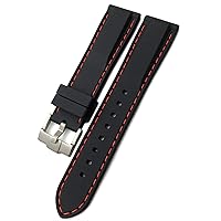Rubber Watchband 18mm 19mm 21mm 20mm 22mm 23mm 24mm for Rolex for Seiko for SKX for Omega for Breitling Soft Waterproof Silicone Watch Strap (Color : Red, Size : 23mm)
