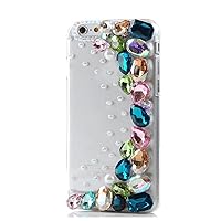 STENES iPhone 7 Case - [Luxurious Series] 3D Handmade Shiny Crystal Bling Case with Retro Bowknot Anti Dust Plug - Rainbow Rhinestone/Colorful