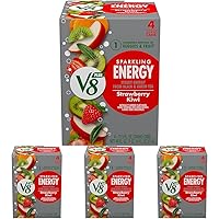 V8 SPARKLING +ENERGY Strawberry Kiwi Energy Drink, 11.5 fl oz Can (Pack of 16)