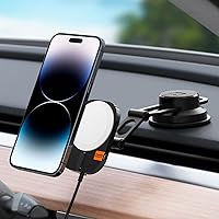 Spigen OneTap Pro 3 (MagFit) Designed for MagSafe 15W Apple-Certified MagSafe Charger Dashboard, Windshield, & Screen Car Mount Compatible with iPhone 15 Pro Max, 15 Pro, 15 Plus, 15, 14, 13,12 Series
