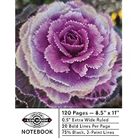 Great For Low Vision Issues Notebook - Cabbage Flower Photo - 120 Extra Wide Ruled Pages: 20 Bold 75% Black 3-Point Lines Per Page Great For Low Vision Issues Notebook - Cabbage Flower Photo - 120 Extra Wide Ruled Pages: 20 Bold 75% Black 3-Point Lines Per Page Paperback