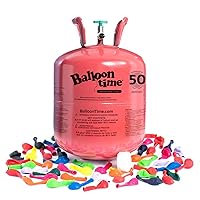 Helium Tank - Graduation, Birthdays, Weddings, and More - Float Time 5-7 Hours Includes Latex Balloons in Box
