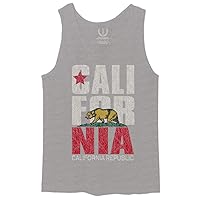 California Republic Bear Cali Graphic Retro Vintage State Men's Tank Top