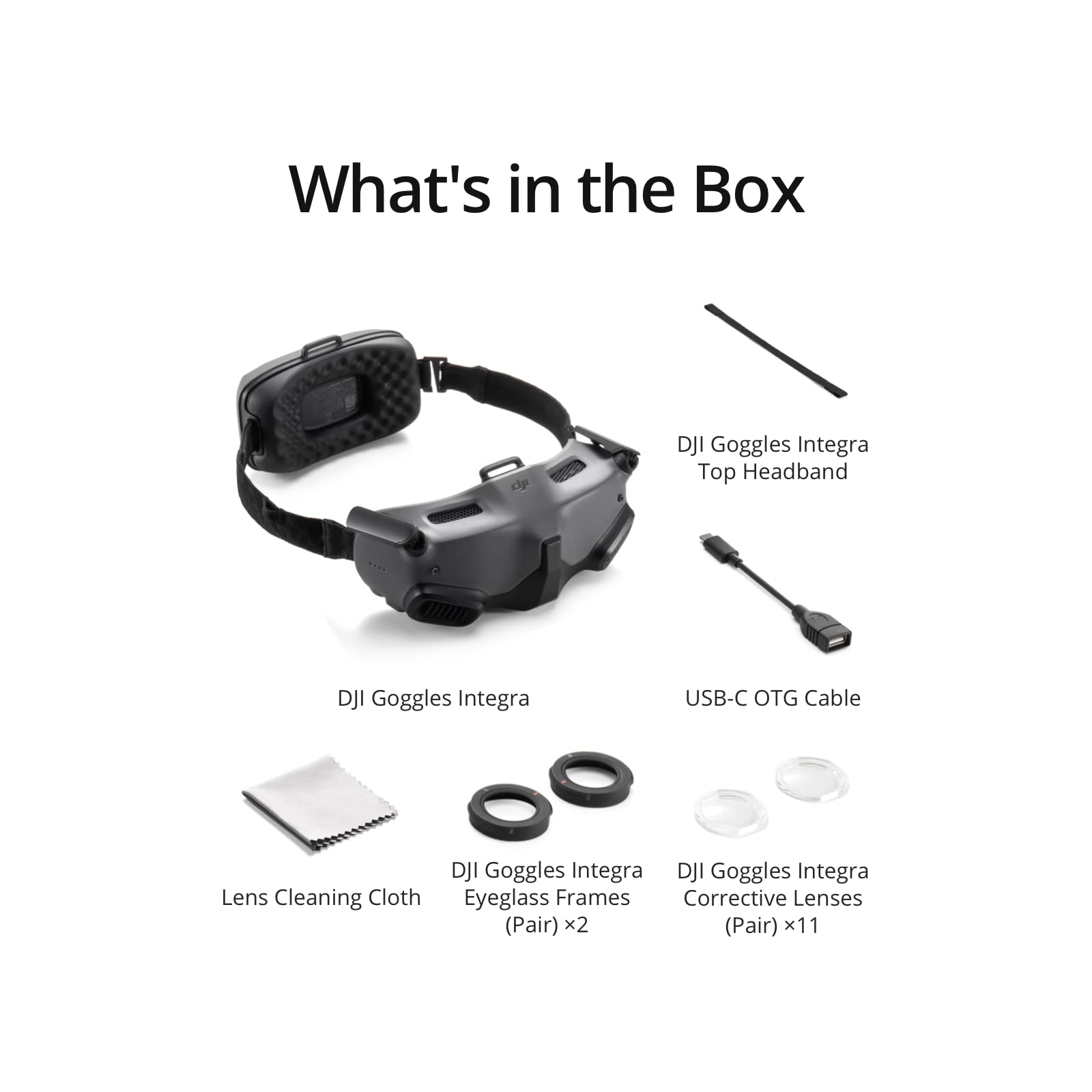 DJI Goggles Integra - Lightweight and Portable FPV Goggles, Integrated Design, Micro-OLED Screens, DJI O3+ Video Transmission, HD Low-Latency, Compatible with DJI Avata and More