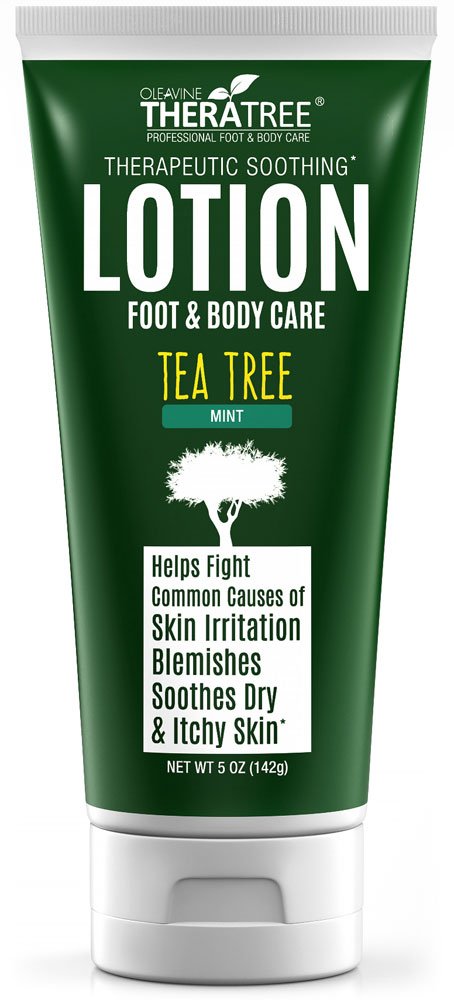 Oleavine Tea Tree Oil Lotion with Neem Oil for Foot & Body - Helps Soothe Skin Irritation and Fight Body Odor TheraTree