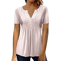 Women Tops Blouses for Women Fashion Long Tshirts for Women Womens 3/4 Sleeve Tops V Neck Shirts for Women 4Th of July Shirts Women Plus Cowgirl Shirts Tops Yellow Crop Top Pink XL