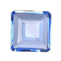 GEMHUB Faceted Blue Topaz Gem 156.30 Ct Ring Size Blue Topaz Stone, Square Shape Blue Topaz Loose Gemstone