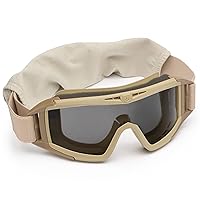Revision Desert Locust Military Goggles Basic Kit – Smoke Lens, Tan Frame, One Size – Anti Fog Eye Protection Ballistic Goggles – Made In USA