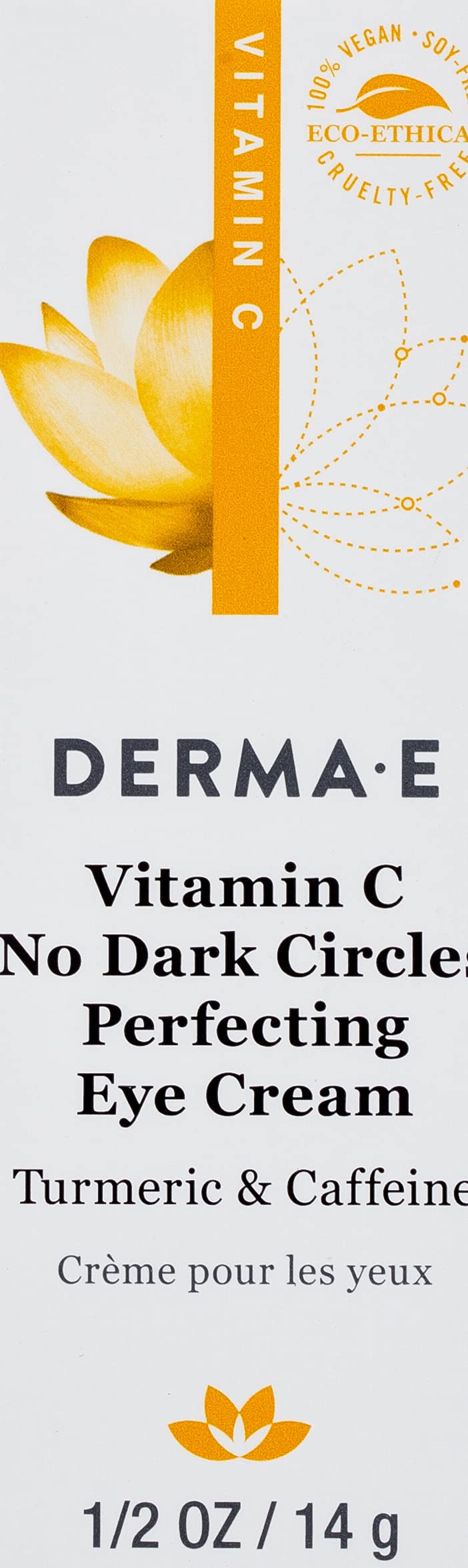DERMA-E Vitamin C No Dark Circles Perfecting Eye Cream – Color Correcting Vitamin C Eye Cream with Turmeric and Caffeine for Fine Lines and Under Eye Puffiness, 0.5 Oz