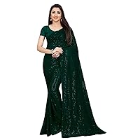 Bollywood Style Sarees Georgette with Heavy Sequence Work Saree with Unstitched Blouse for Party wear
